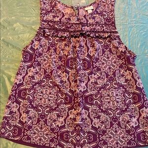 Merona Purple Paisley Sleeveless Blouse